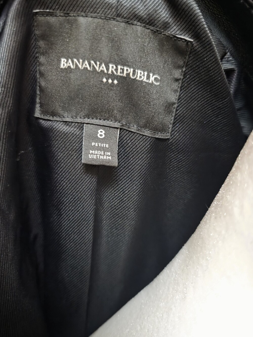 Banana Republic Faux Leather Blazer Jacket Black Women's 8 Petite Classic - Picture 6 of 11
